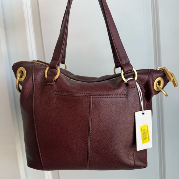 Hammitt Daniel Medium Satchel Cherrywood Leather Brushed Gold - Picture 6 of 8